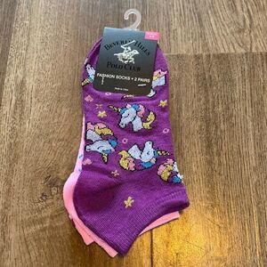 NEW Beverly Hills Polo Club 2-pack Woman’s Fashion Unicorn & Sprinkles Socks